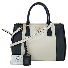 Bolsa de mão em couro branco Prada Branco