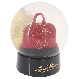 LOUIS VUITTON Alma Snow Globe Glass Red LV Auth 191688 Red