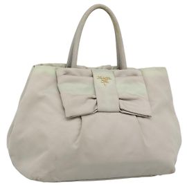 Borsa PRADA Nylon Avorio Oro Auth hk3884 D'oro Crudo