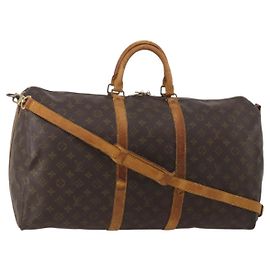 LOUIS VUITTON Bolsa Boston Monogram Keepall Bandouliere 55 M41414 LV Auth 187837 Monograma