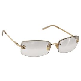Gafas de sol CHANEL COCO Mark Metal Gold Tone CC Auth 189994 Otro