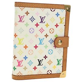 LOUIS VUITTON Monogram Multicolor Agenda PM Planner White R21074 Auth bs36046M White