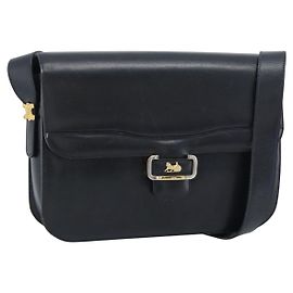 Céline Borsa a tracolla CELINE in pelle blu navy e oro Auth mr2716 D'oro Blu navy
