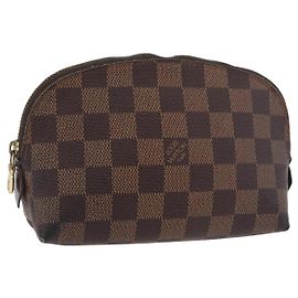 LOUIS VUITTON Damier Ebene Pochette Cosmetic PM Pouch N47516 LV Auth BA13777 Damier ebene