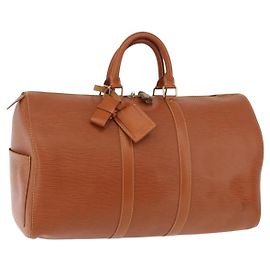 LOUIS VUITTON Epi Keepall 45 Boston Bag Marrom M42978 LV Auth 190098SAV Marrom