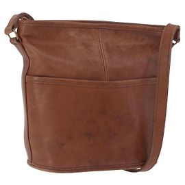 Bolsa de Ombro Coach em Couro Marrom e Ouro Auth 189421 Marrom Dourado