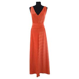 Autre Marque Calarena Kleid Orange mit Goldfäden Orange