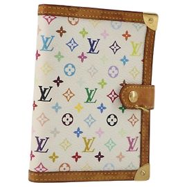 LOUIS VUITTON Monogram Multicolor Agenda PM White R20896 LV Auth BA14021 White