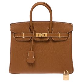 Hermès Bolsa HERMES Birkin 25 em Couro Dourado - 103704 Dourado