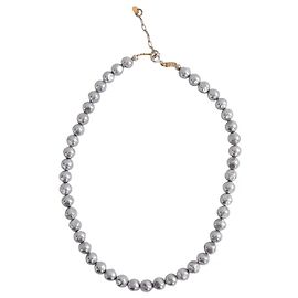 Autre Marque Collier Luj Oscar en argent avec perles de verre nacre grise Argenté