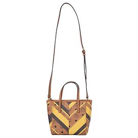 Autre Marque Bolsa de couro com alça de mão MCM Marrom Outro