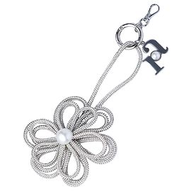 Autre Marque Collection Privèe Rosantica Silver Crystal Floral Bag Charm Silvery Other