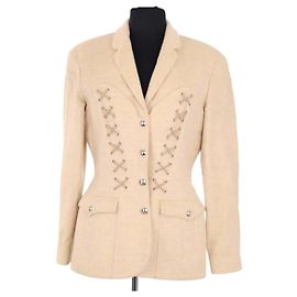 Thierry Mugler Wolljacke Beige Beige