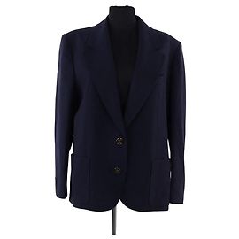 Giacca in lana blu Céline Blu