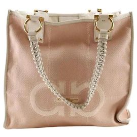 Bolso cabas de algodón rosa Salvatore Ferragamo Rosa