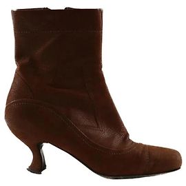Prada Leder Stiefeletten Braun Braun
