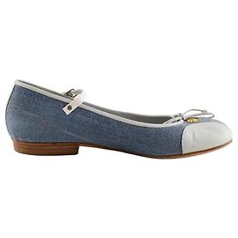 Chanel Blue Cloth Ballet Flats Blue