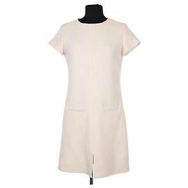 Courreges Courrèges Kleid aus Wolle Ecru Roh