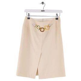 Falda de lana beige Céline Beige