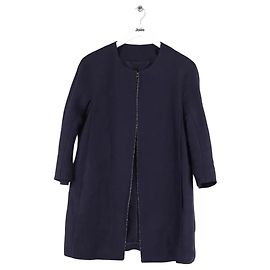 Max Mara Navy Blue Viscose Coat Navy blue