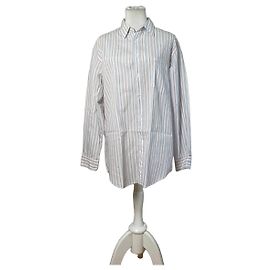Camisa de rayas de algodón vintage Dior para hombre, blanco pastel, M Blanco