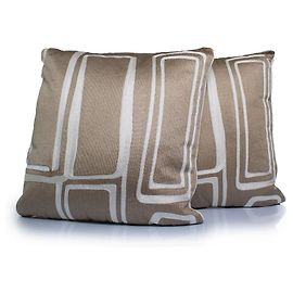 Autre Marque Eichholtz, due Cushions Ribeira in beige e bianco Bianco Altro