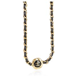 Collar Choker Chanel de cuero CC chapado en oro 2022 Otro