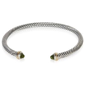Pulseira Classic Cable de Ouro Amarelo e Prata de Lei com Peridoto de David Yurman Outro