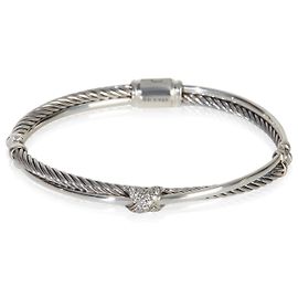 David Yurman Sterling Silver Diamond Crossover X Bracelet Other