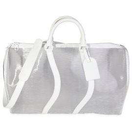 Louis Vuitton Clear Epi PVC Wavy Keepall Bandoulière 50 White