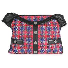 Borsa Girl in agnello nero e tweed multicolore Chanel Nero Rosa Multicolore Porpora