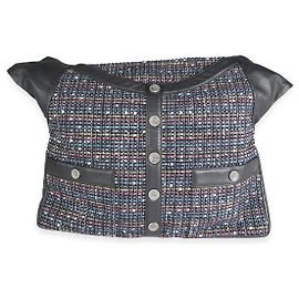 Borsa Girl in tweed multicolore e agnello blu navy Chanel Blu Multicolore
