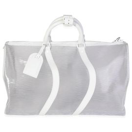Louis Vuitton Clear Epi PVC Wavy Keepall Bandoulière 50 White