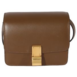 Céline Celine Brown Smooth Leather Small Box Bag Brown