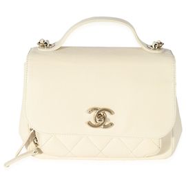 Chanel Cream Caviar Mini Business Affinity Flap Weiß