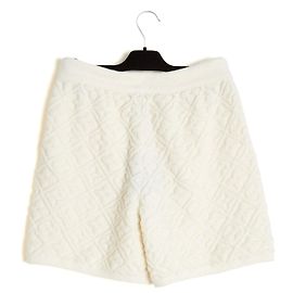 Louis Vuitton Shorts de Lã Bouclé com Ícones Branco