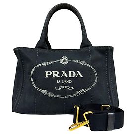 Borsa a Spalla Prada Canapa - Tela Nera Nero