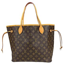 Louis Vuitton Neverfull MM Monogram Tote Bag Brown