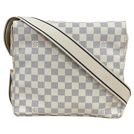 Louis Vuitton Naviglio Damier Azur Schultertasche Weiß