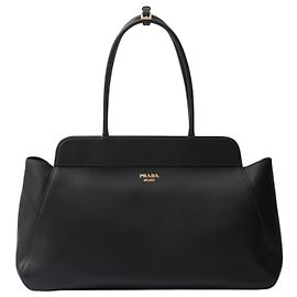 Prada Black Grained Leather Handbag Black