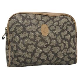 Pochette Vintage Saint Laurent en PVC Marron