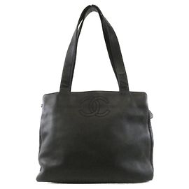 Chanel Black Leather Handbag Black