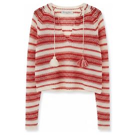Christian Dior Kaschmir-Pullover gestreift mit Quasten Weiß Rot