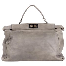 Fendi 2000s Peekaboo Zucca Monogram Handbag Grey