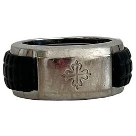 Anello Patek Philippe Diamanti e Gomma Nero Silver hardware