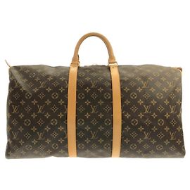 Bolsa Boston Louis Vuitton Monogram Keepall 55cm Marrom