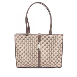 Bolsa Tote Gucci GG Canvas Marrom Bege