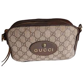 Gucci GG Supreme Monogram Canvas Schultertasche Braun Beige