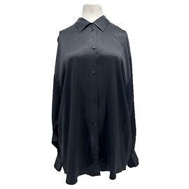 DMN Camicia in raso nera Nero