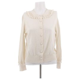 Barrie Creme-Cardigan aus Kaschmir mit Details Beige